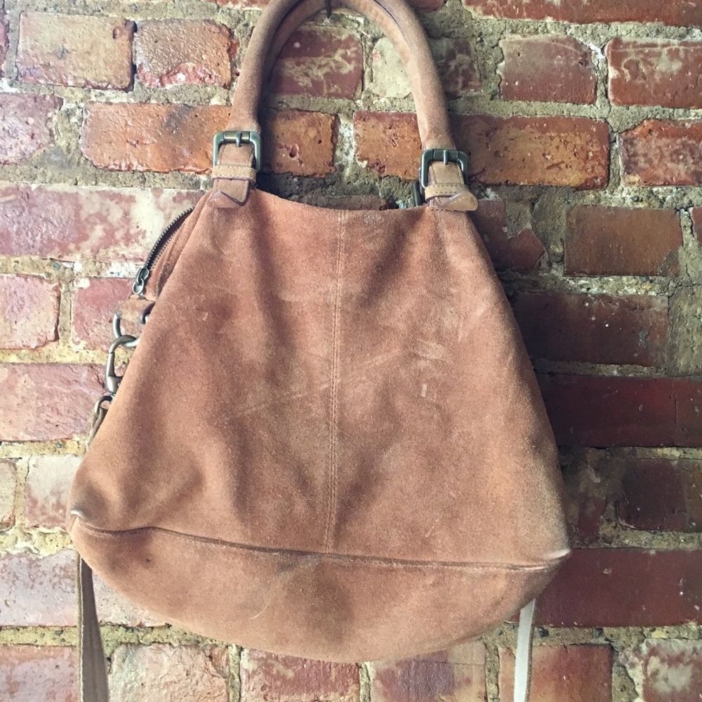 Tan suede purse